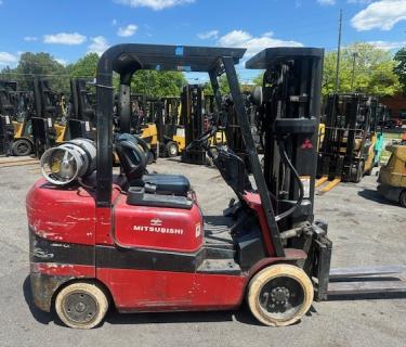 Mitsubishi Forklift 3 stage mast Side Shifting Forks Atlanta Forklifts