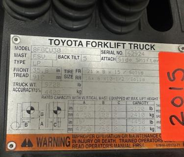 Toyota 6000lb forklift, Toyota Warehouse Forklift Atlanta Georgia Toyota Fork