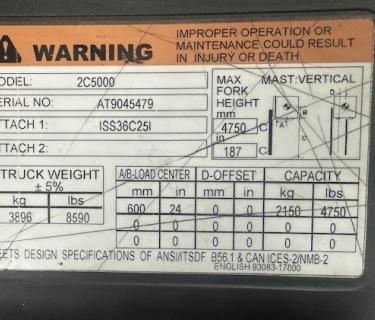 Caterpillar 5000lb Forklift 3 stage mast Side shifting Forks Atlanta Forklifts for sale
