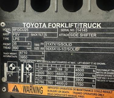 5000LB Toyota Pneumatic Forklift for sale Atlanta Georgia