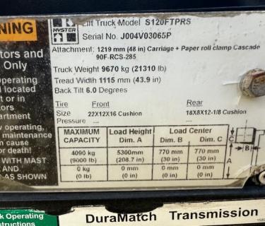 12000lb hyster forklift for sale Hyster S120FT Atlanta Georgia