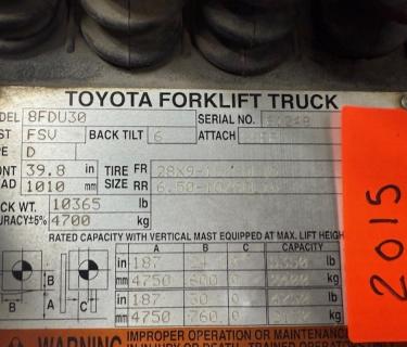 Toyota 5000LB Pneumatic Forklift for sale Alpharetta Georgia 